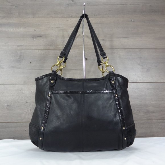 Coach Handbags - Coach F20812 Alexandra Python Chain Leather Shoulder Bag Tote